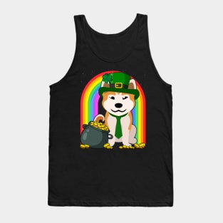 Akita Rainbow Irish Clover St Patrick Day Dog Gift print Tank Top